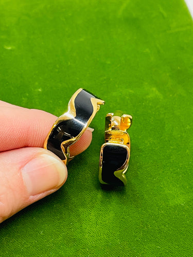 Gold and Black Cuff and Hoops Set Devil's Details